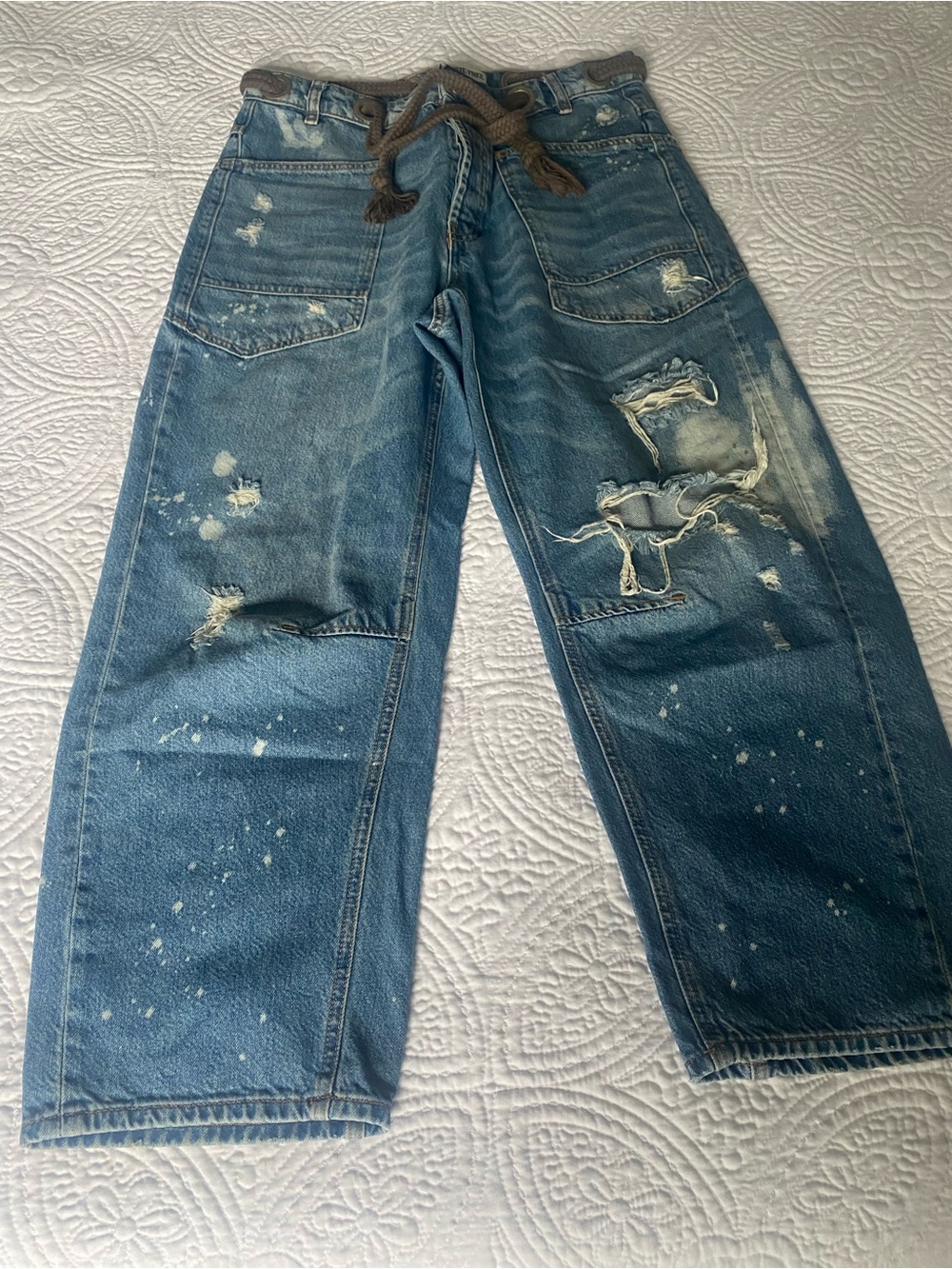 Women’s We The free Distressed Blue Denim Jeans - Relaxed Fit